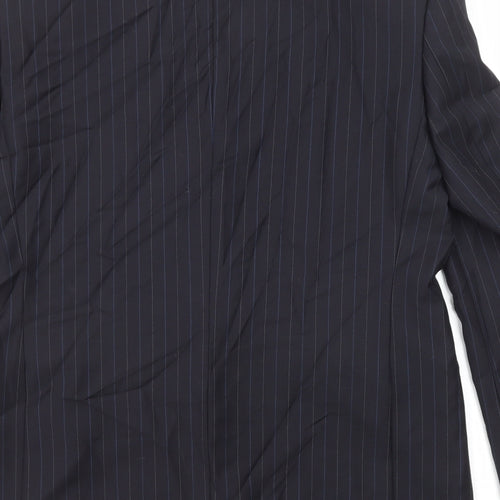NEXT Mens Blue Striped Wool Jacket Suit Jacket Size 40 Regular