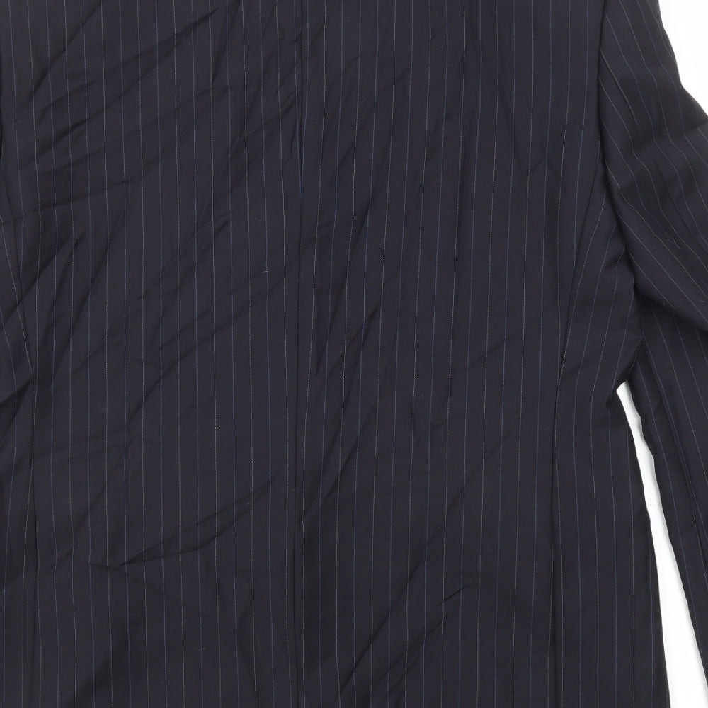 NEXT Mens Blue Striped Wool Jacket Suit Jacket Size 40 Regular