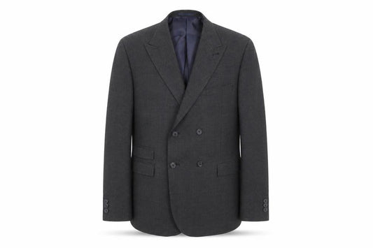 Front view of Next men’s black polyester jacket suit jacket, size 42, regular