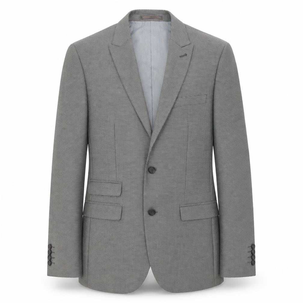 Next Mens Grey Geometric Polyester Jacket Blazer Size 38 Regular