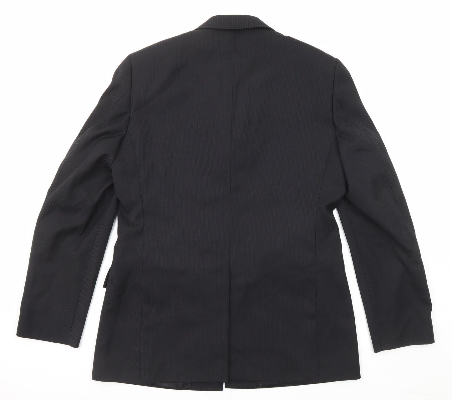 Topman Mens Black Polyester Jacket Suit Jacket Size 40 Regular