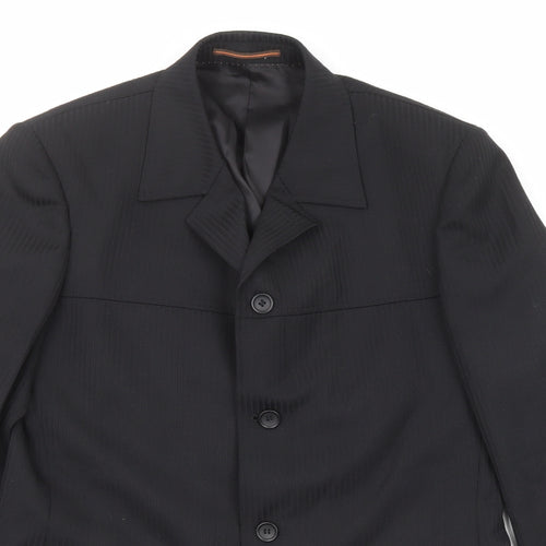 Topman Mens Black Polyester Jacket Suit Jacket Size 40 Regular