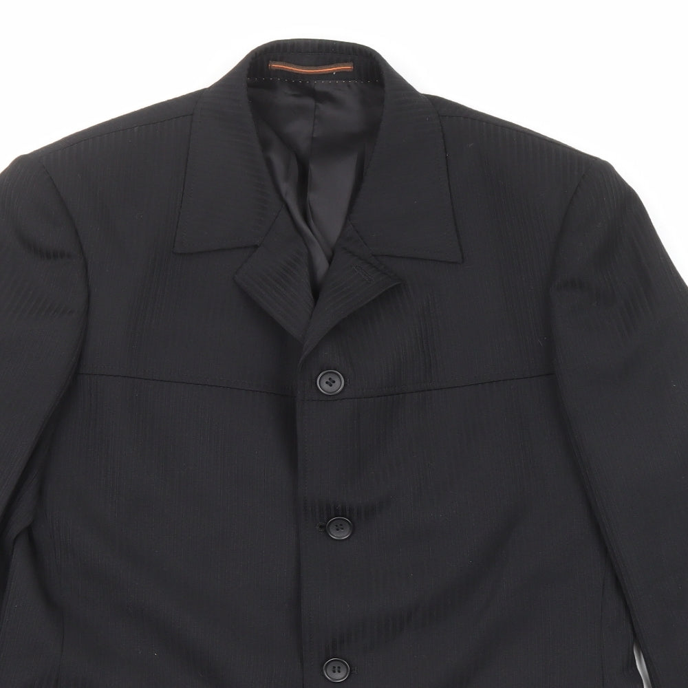 Topman Mens Black Polyester Jacket Suit Jacket Size 40 Regular