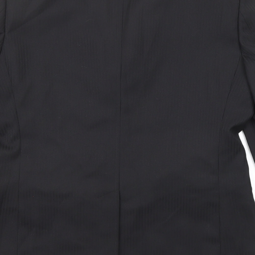 Topman Mens Black Polyester Jacket Suit Jacket Size 40 Regular