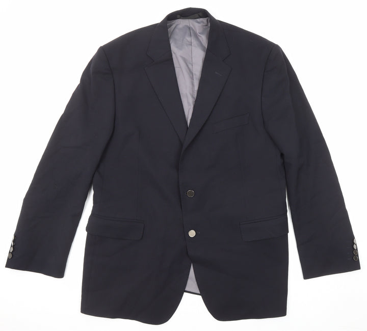 Marks and Spencer Mens Blue Polyester Jacket Suit Jacket Size 44 Regular