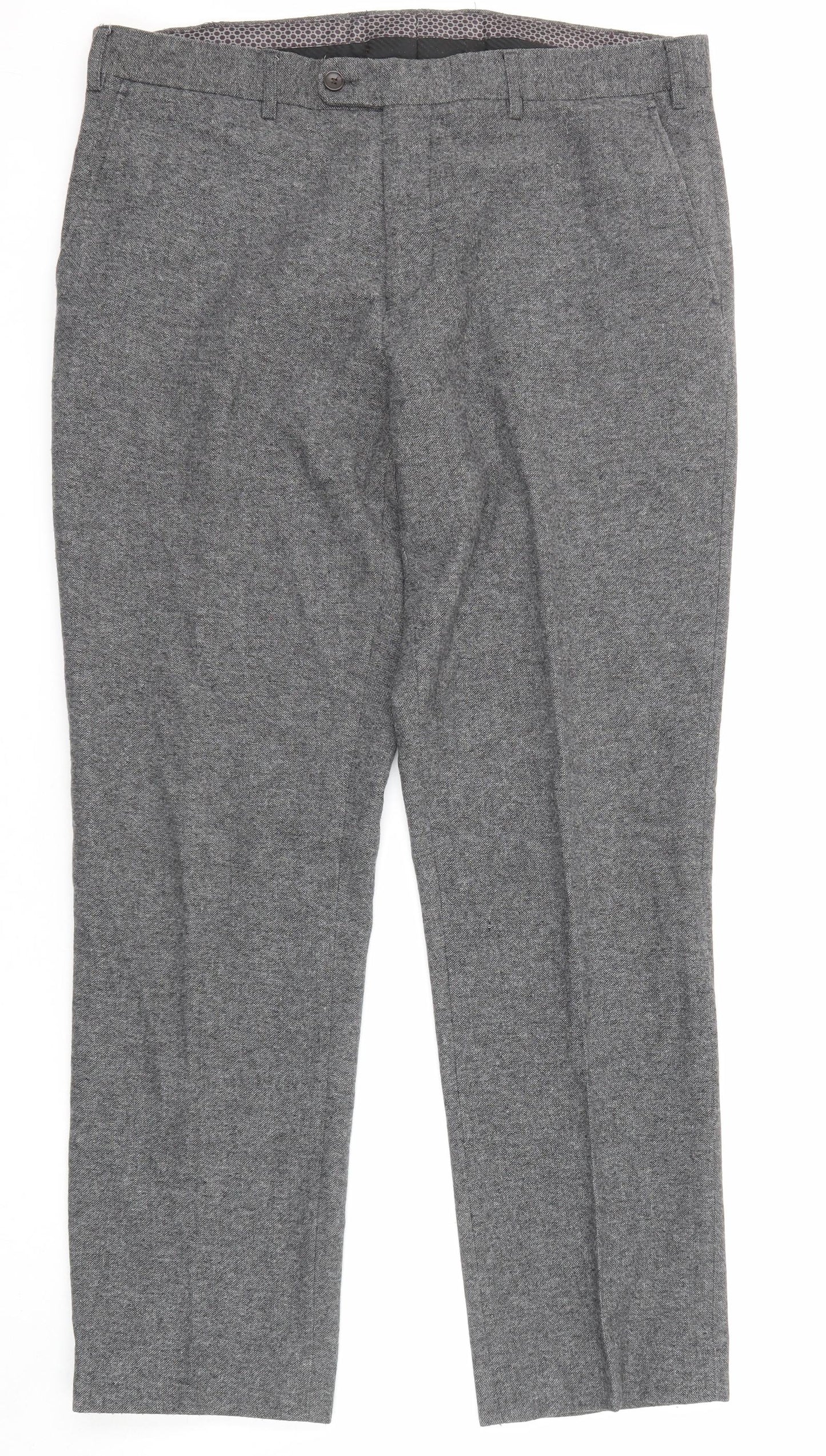 Skopes Mens Grey Polyester Dress Pants Trousers Size 36 in L30 in Regular Zip