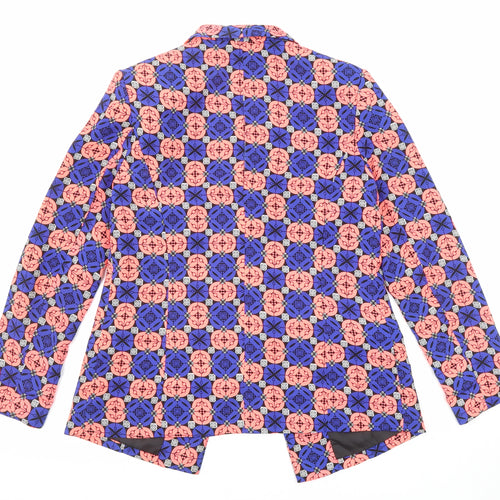 Ribbon Womens Multicoloured Geometric Jacket Blazer Size 10