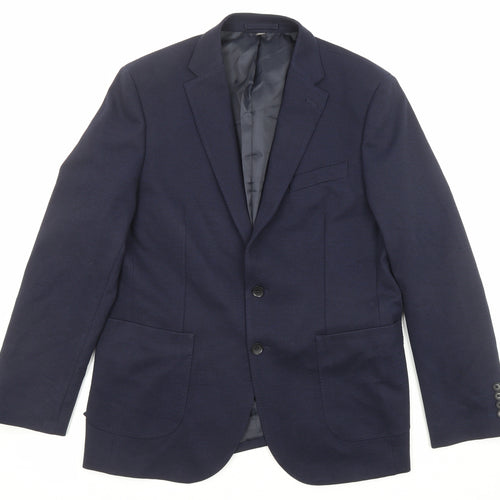 Marks and Spencer Mens Blue Polyamide Jacket Suit Jacket Size 42 Regular