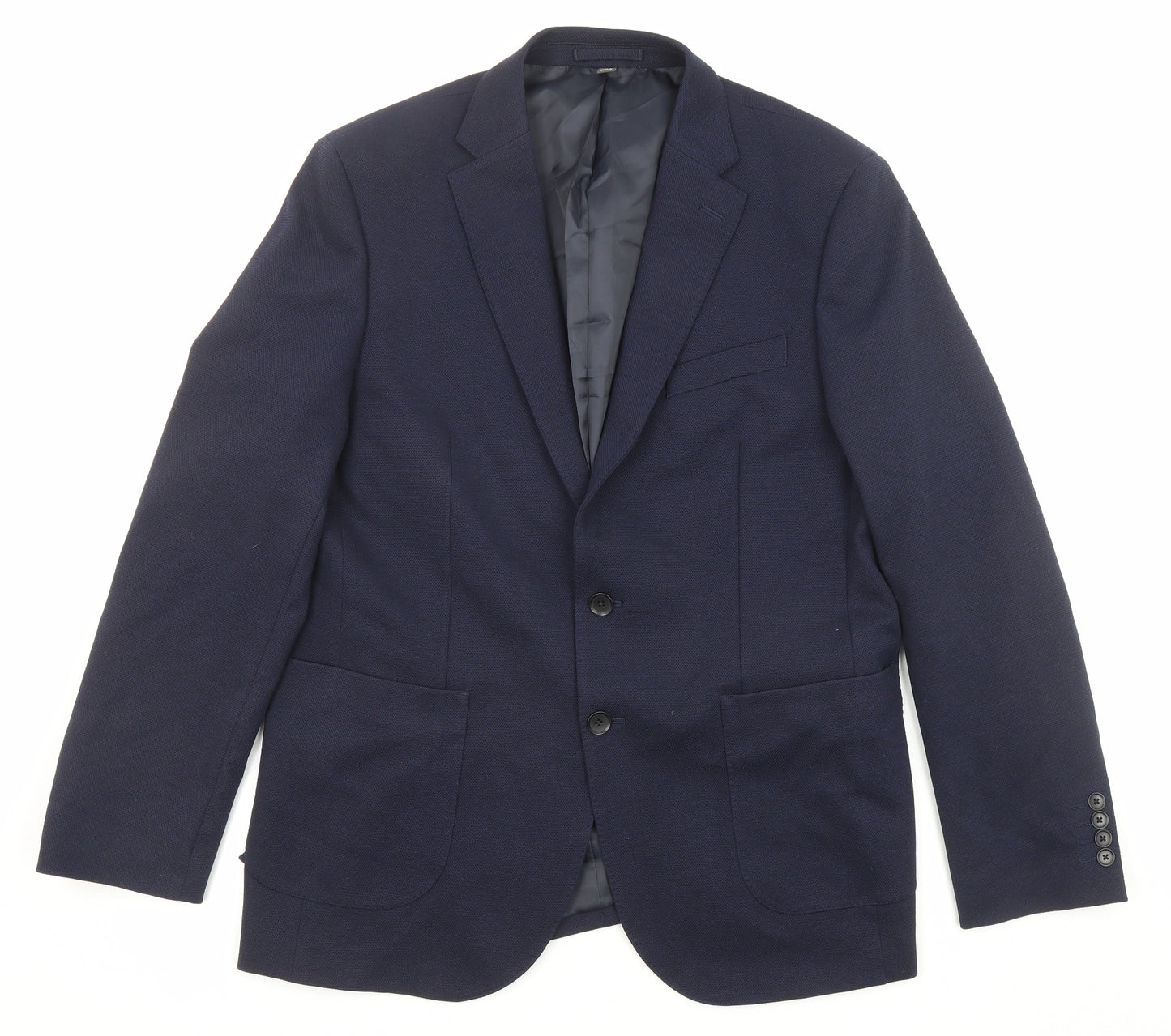 Marks and Spencer Mens Blue Polyamide Jacket Suit Jacket Size 42 Regular