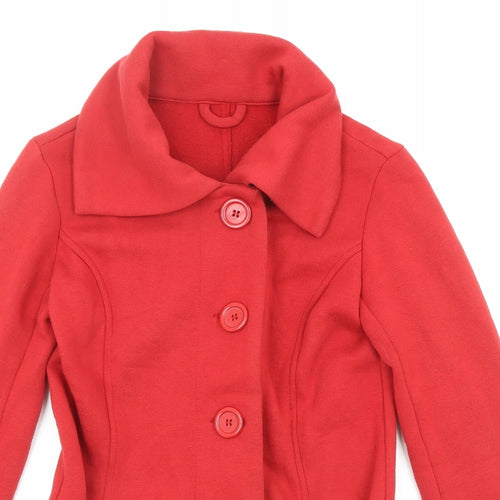 New Look Womens Red Jacket Size 12 Button