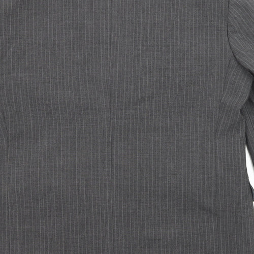Marks and Spencer Mens Grey Striped Polyester Jacket Suit Jacket Size 40 Regular
