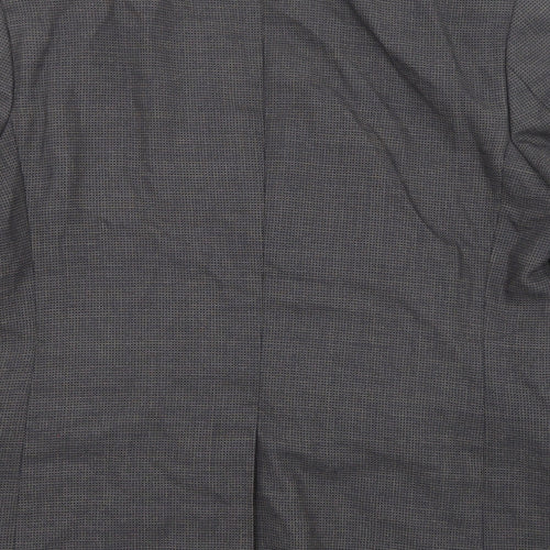 Marks and Spencer Mens Grey Geometric Wool Jacket Suit Jacket Size 40 Regular