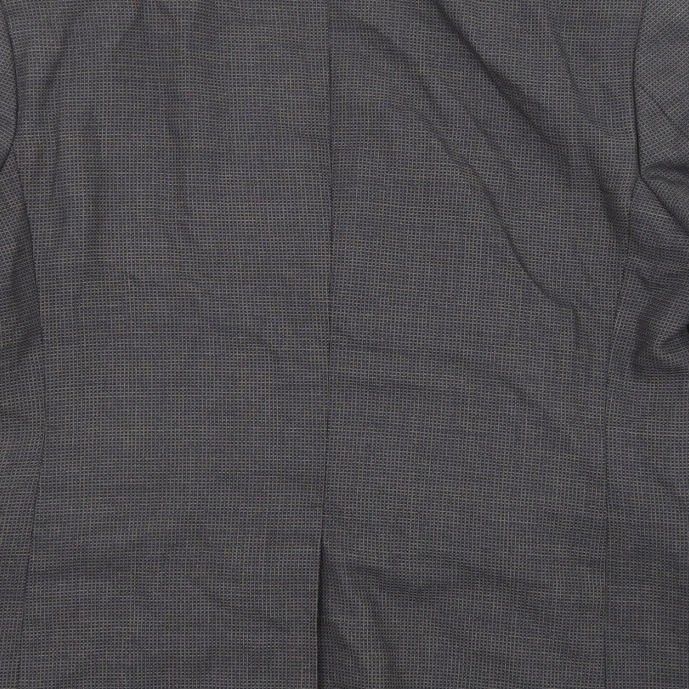Marks and Spencer Mens Grey Geometric Wool Jacket Suit Jacket Size 40 Regular