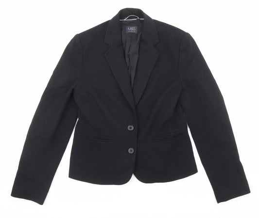 Marks and Spencer Womens Black Polyester Jacket Blazer Size 10