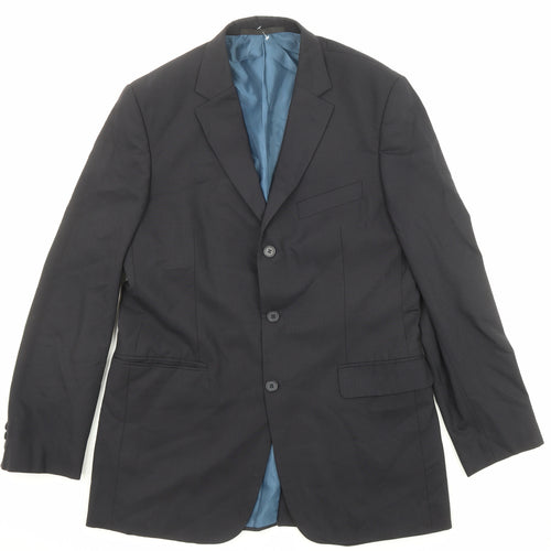 Marks and Spencer Mens Black Polyester Jacket Suit Jacket Size 40 Regular