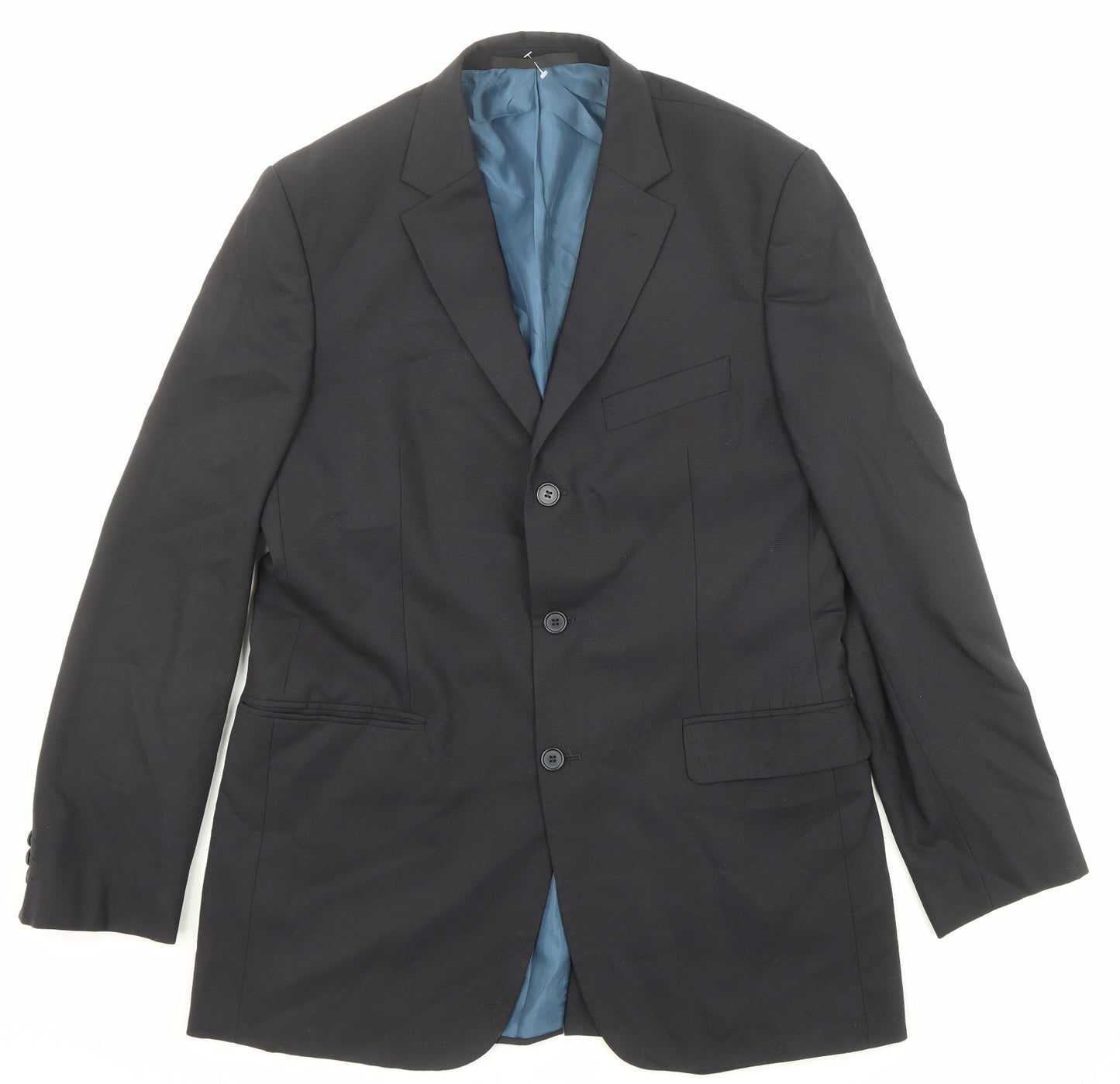 Marks and Spencer Mens Black Polyester Jacket Suit Jacket Size 40 Regular