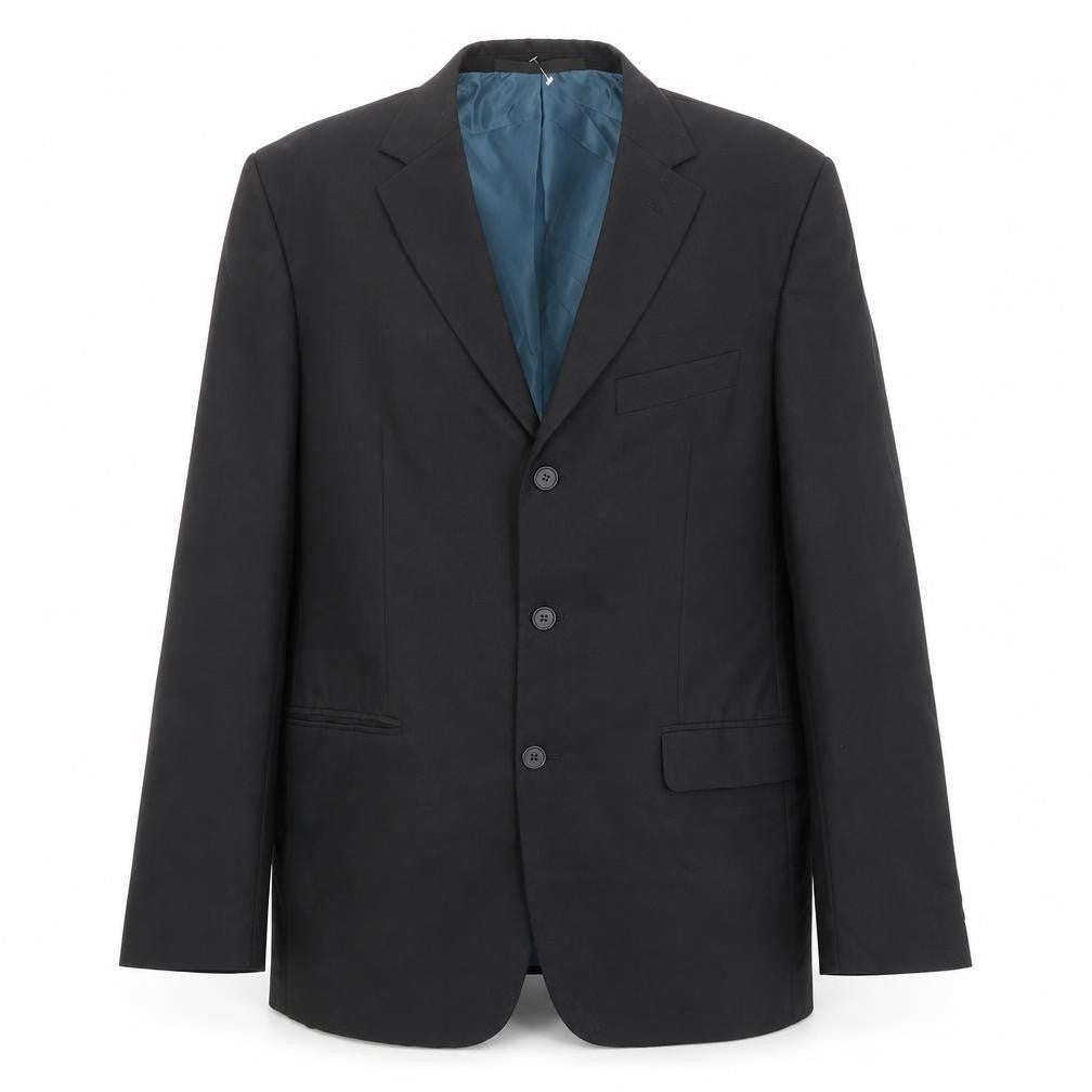 Front view of Marks & Spencer men’s black polyester jacket suit jacket, size 40, regular