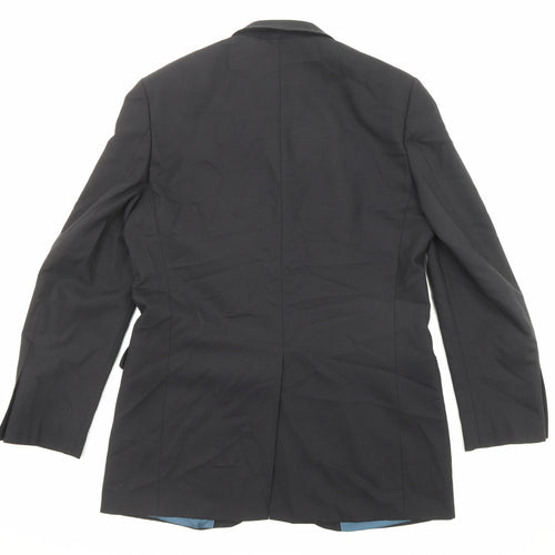 Marks and Spencer Mens Black Polyester Jacket Suit Jacket Size 40 Regular