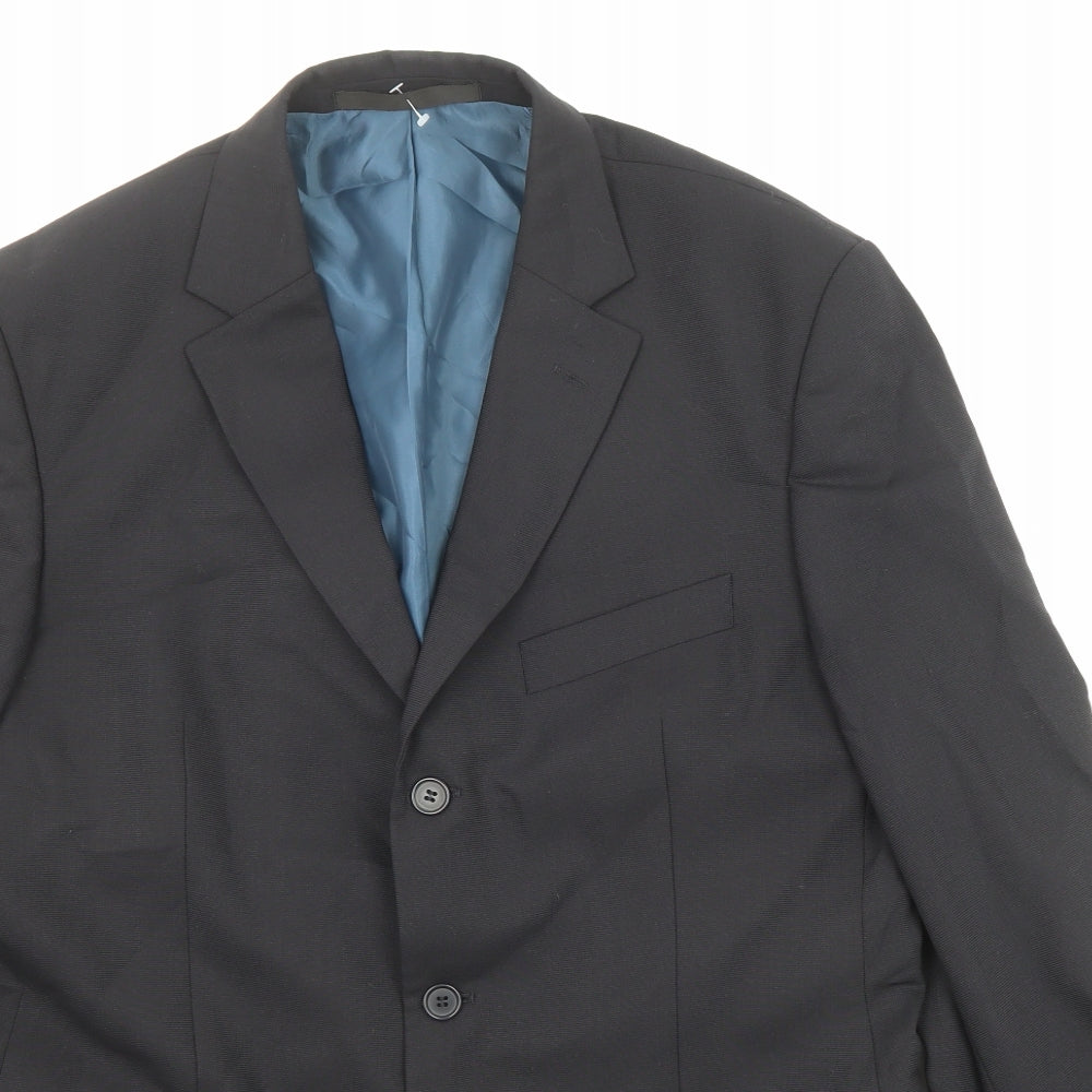 Marks and Spencer Mens Black Polyester Jacket Suit Jacket Size 40 Regular