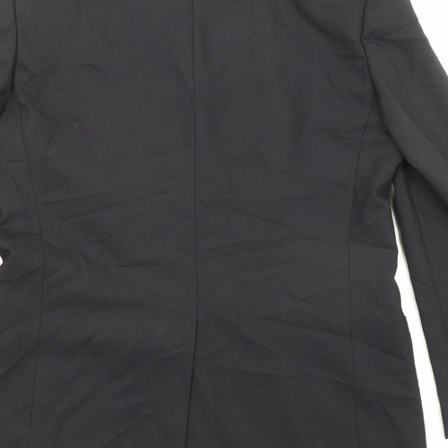 Marks and Spencer Mens Black Polyester Jacket Suit Jacket Size 40 Regular