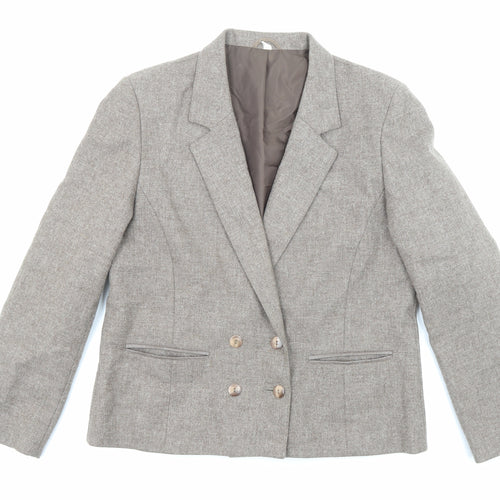 EWM Womens Beige Jacket Blazer Size 14 Button