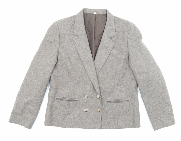 EWM Womens Beige Jacket Blazer Size 14 Button
