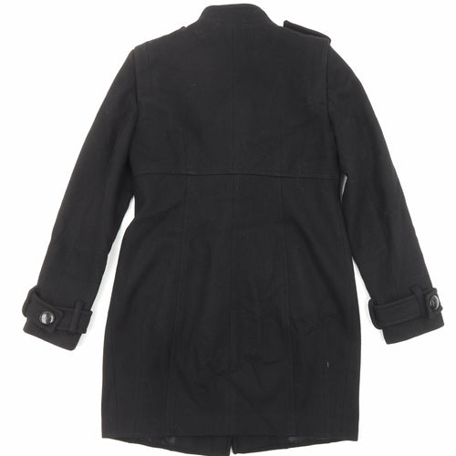 Marks and Spencer Womens Black Pea Coat Coat Size 12 Button