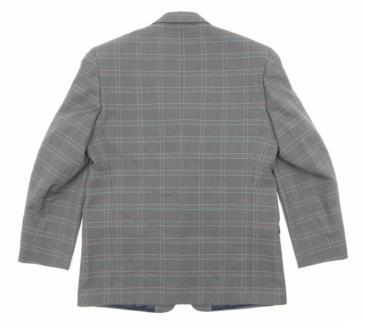 Berkertex Mens Grey Plaid Viscose Jacket Blazer Size 42 Regular