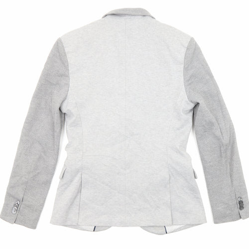 Zara Mens Grey Polyester Jacket Blazer Size 40 Regular