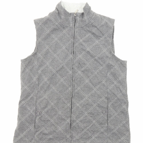DASH Womens Grey Geometric Gilet Jacket Size 12 Zip