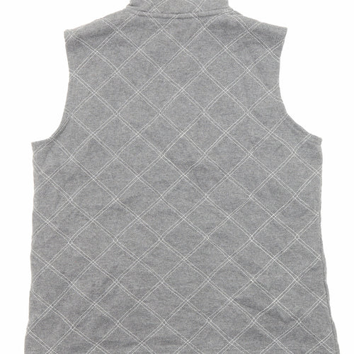 DASH Womens Grey Geometric Gilet Jacket Size 12 Zip