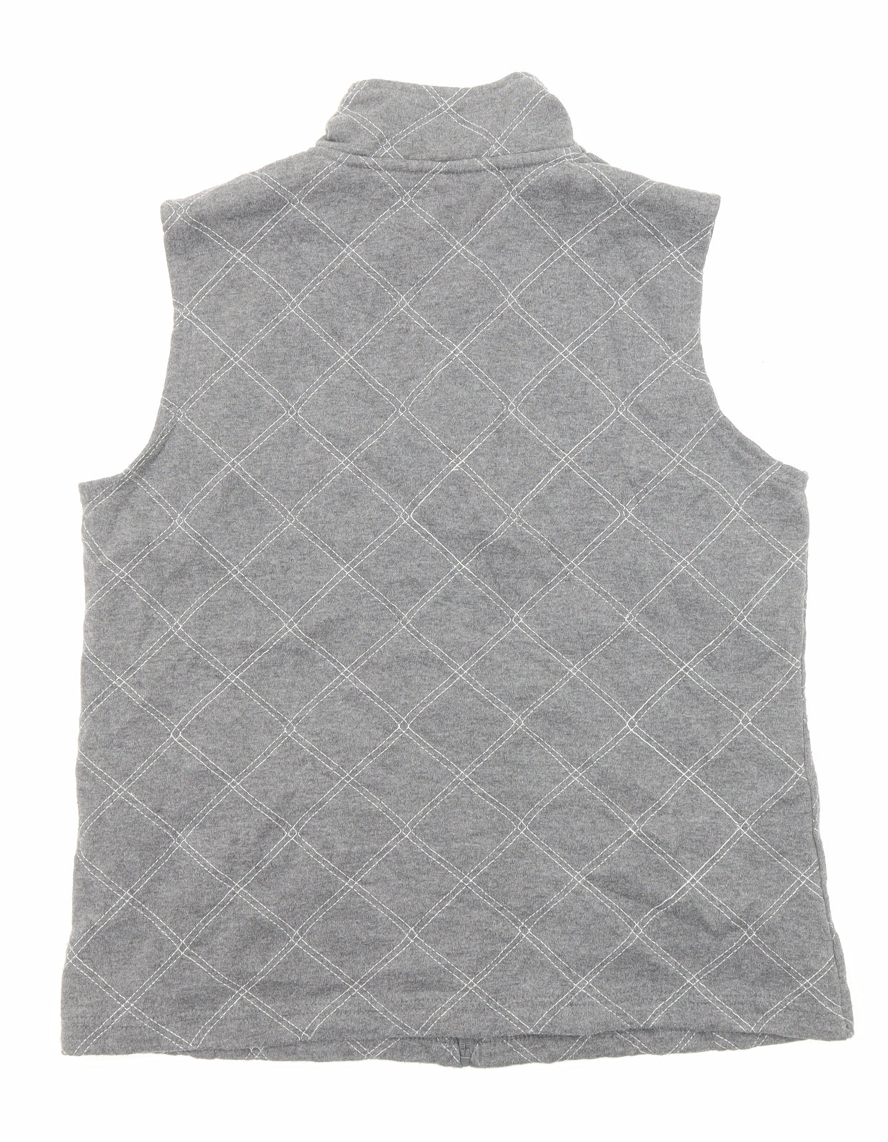 DASH Womens Grey Geometric Gilet Jacket Size 12 Zip