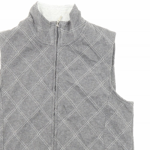 DASH Womens Grey Geometric Gilet Jacket Size 12 Zip