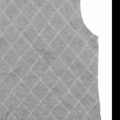 DASH Womens Grey Geometric Gilet Jacket Size 12 Zip