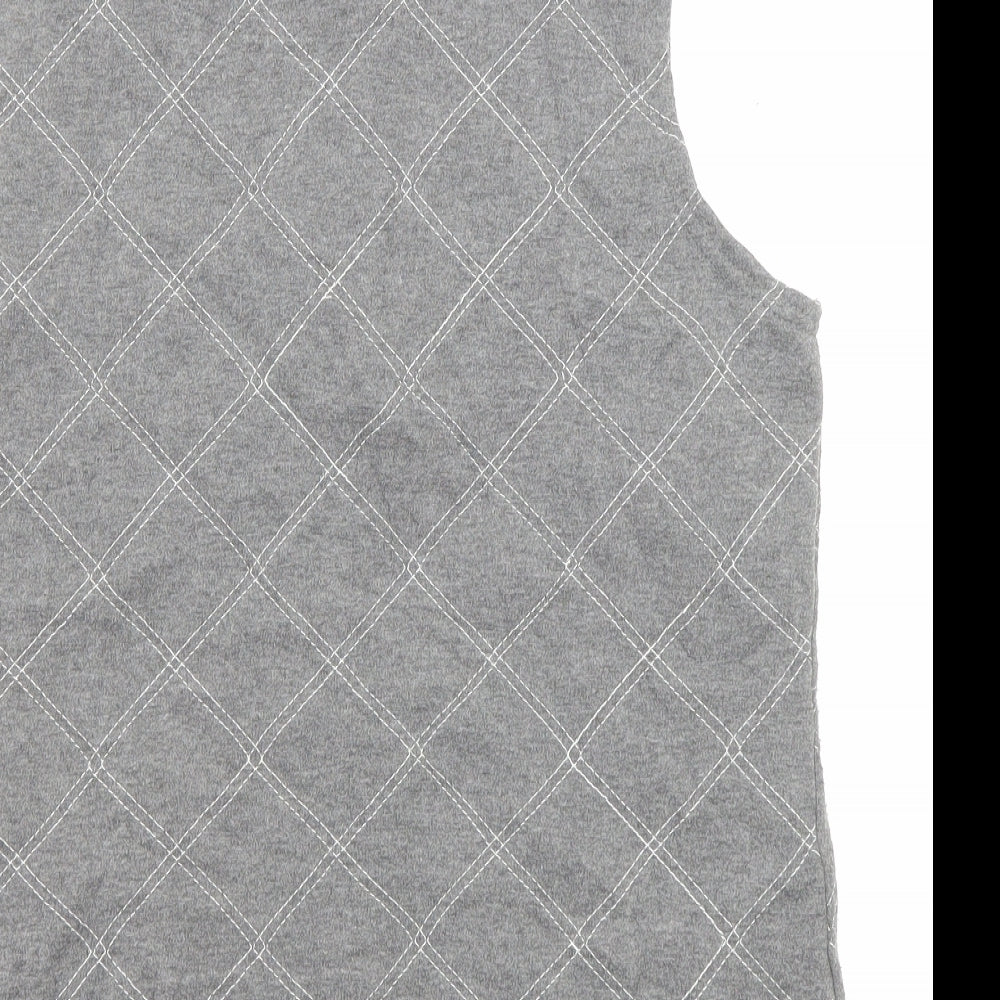 DASH Womens Grey Geometric Gilet Jacket Size 12 Zip