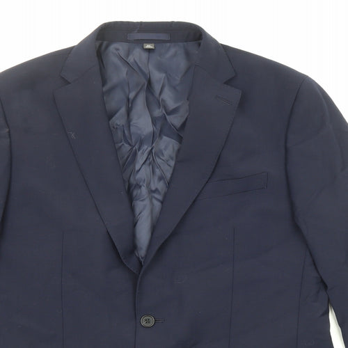 Marks and Spencer Mens Blue Wool Jacket Suit Jacket Size 40 Regular