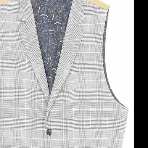 Burton Mens Multicoloured Plaid Polyester Jacket Suit Waistcoat Size 40 Regular
