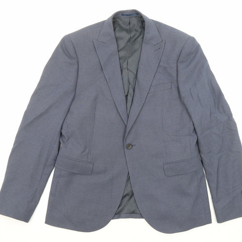 NEXT Mens Blue Polyester Jacket Suit Jacket Size 42 Regular