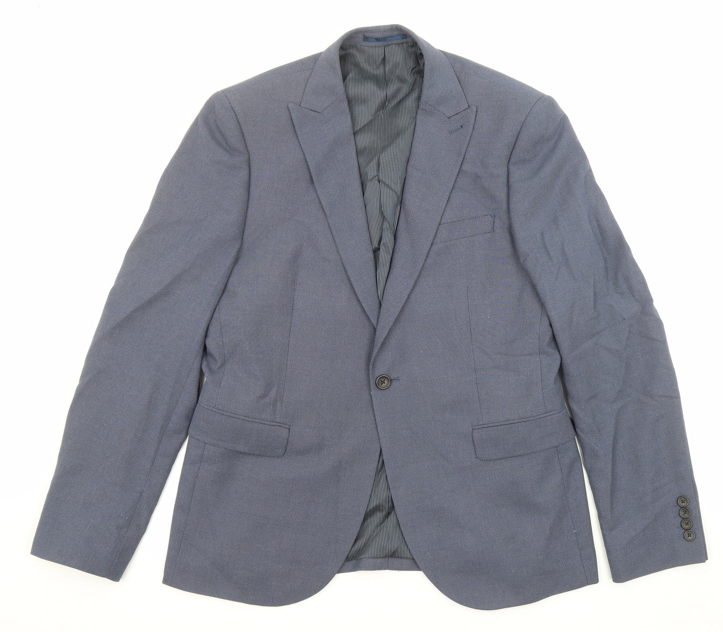 NEXT Mens Blue Polyester Jacket Suit Jacket Size 42 Regular