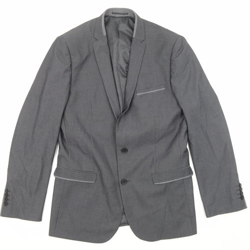 Slaters Mens Grey Polyester Jacket Suit Jacket Size 42 Regular