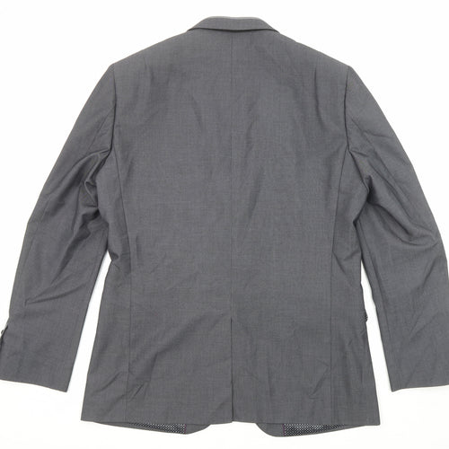 Slaters Mens Grey Polyester Jacket Suit Jacket Size 42 Regular