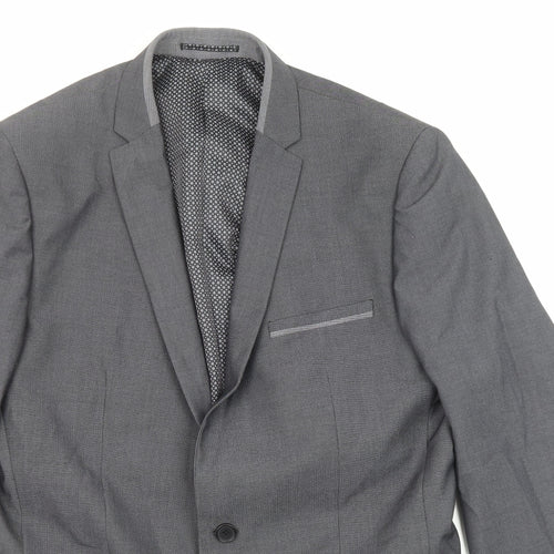Slaters Mens Grey Polyester Jacket Suit Jacket Size 42 Regular