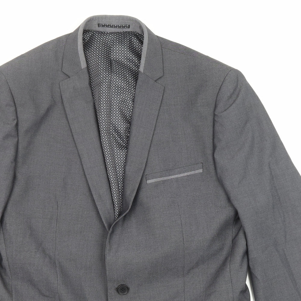 Slaters Mens Grey Polyester Jacket Suit Jacket Size 42 Regular