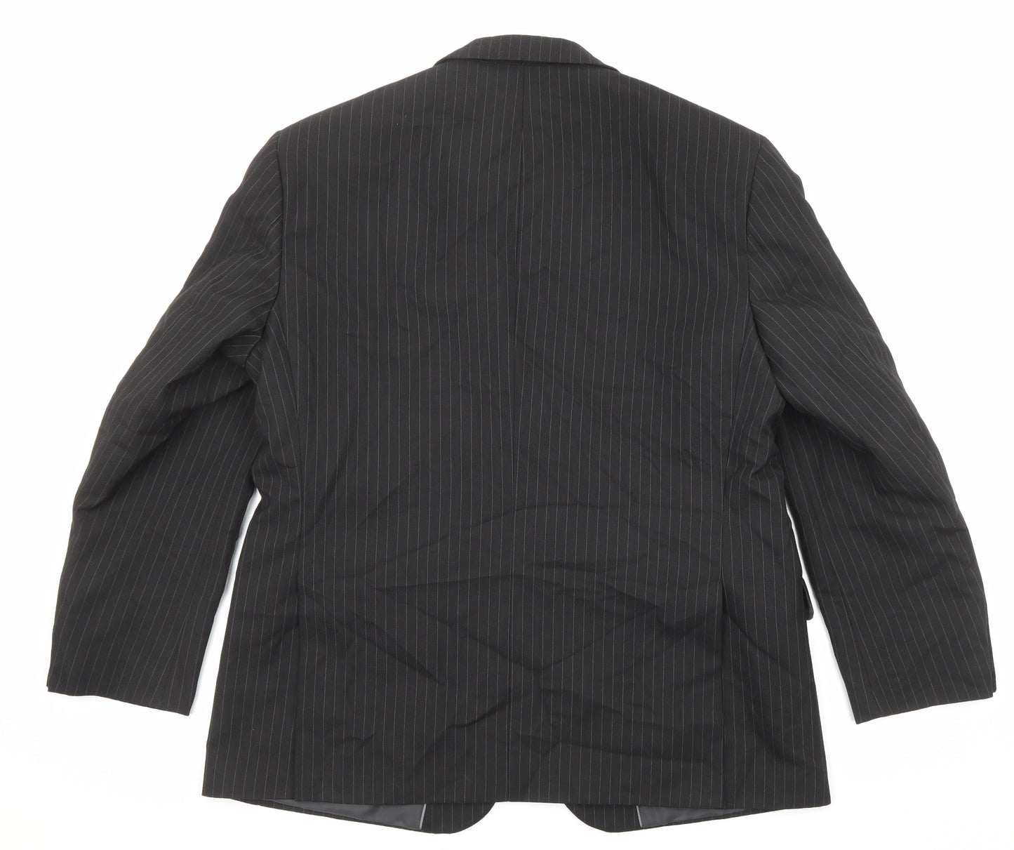Marks and Spencer Mens Black Striped Polyester Jacket Suit Jacket Size 42 Regular