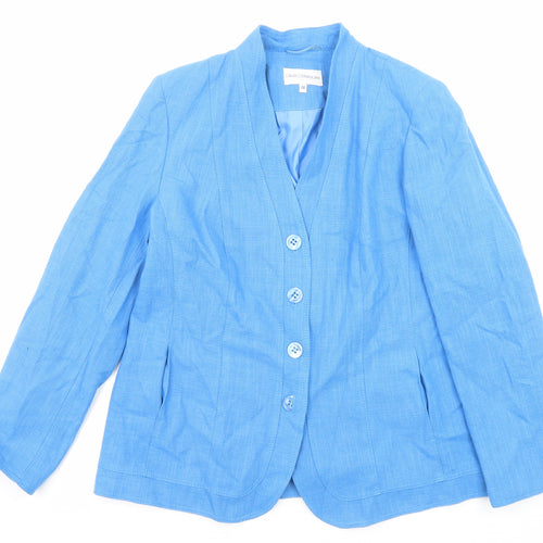 Gray & Osbourn Womens Blue Jacket Blazer Size 18 Button