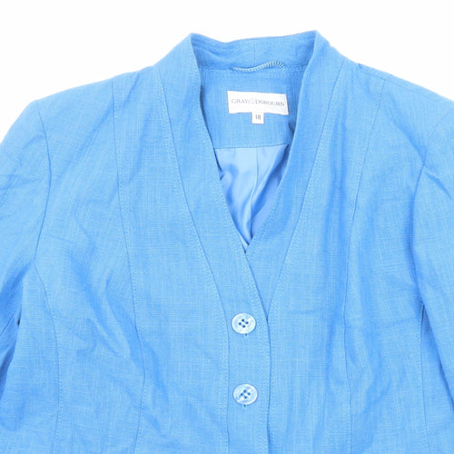 Gray & Osbourn Womens Blue Jacket Blazer Size 18 Button