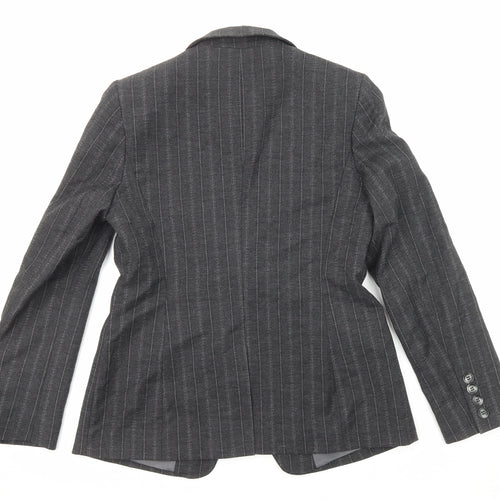 NEXT Womens Grey Pinstripe Wool Jacket Suit Jacket Size 14