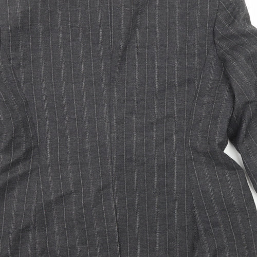 NEXT Womens Grey Pinstripe Wool Jacket Suit Jacket Size 14