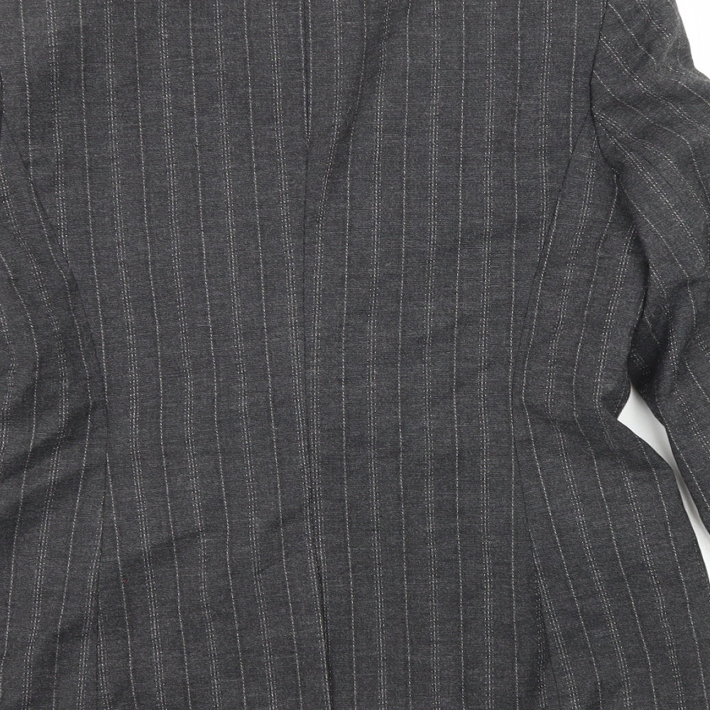 NEXT Womens Grey Pinstripe Wool Jacket Suit Jacket Size 14
