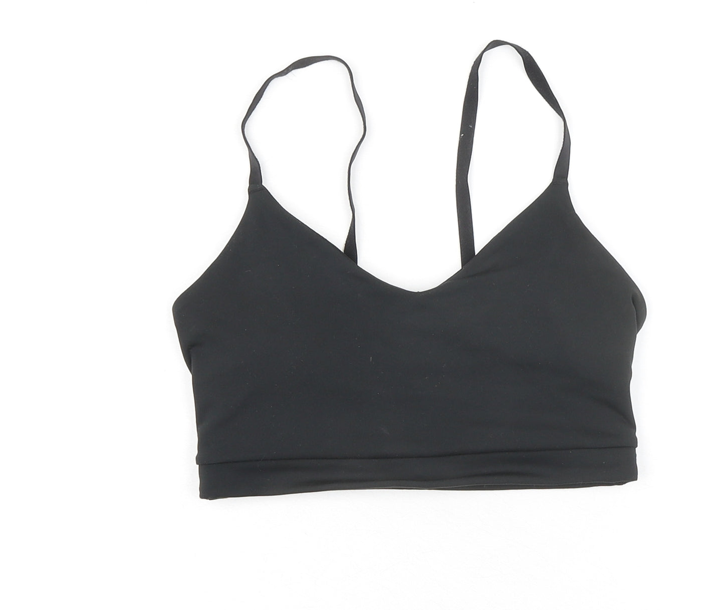 H&M Womens Black Polyester Cropped Tank Size M V-Neck Pullover - Sports Bra